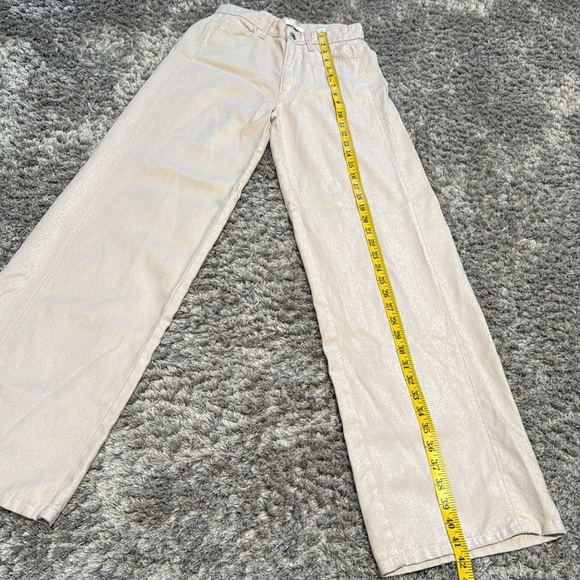 women's pants size 0, shiny cream color - Picture 10 of 13